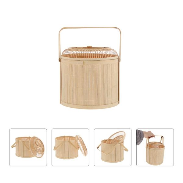 

storage baskets 1pc bamboo woven basket household fruit egg zongzi