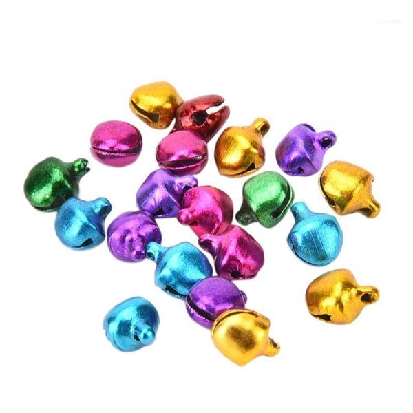 

christmas decorations 10mm jingle bells bulk for ornaments jewelry making crafts, multicolor, pack of 1501