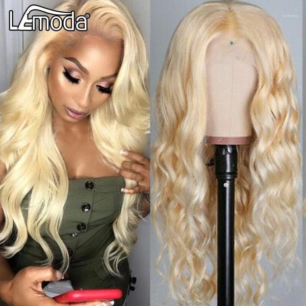 

26inch 613 lace front wig blonde hd 13x4 body wave human hair wigs lemoda remy 4x4 closure1, Black;brown