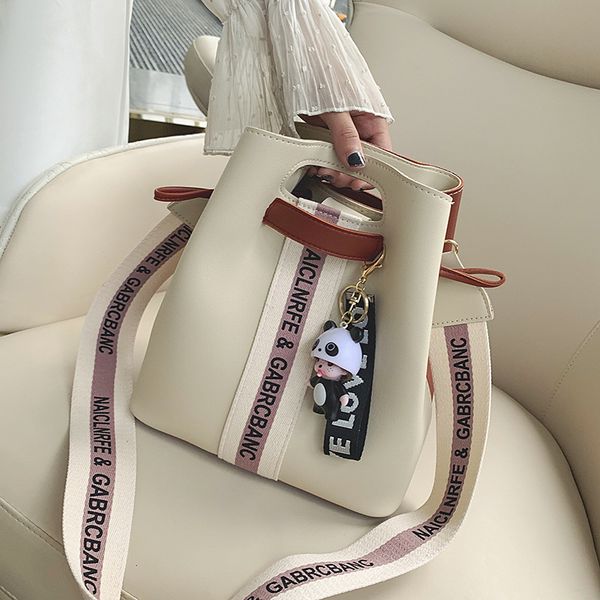 

hbp new wave korean version of the fashion ladies broadband contrastic water bucket bag wild card pass pendant women's shoulder bags ha