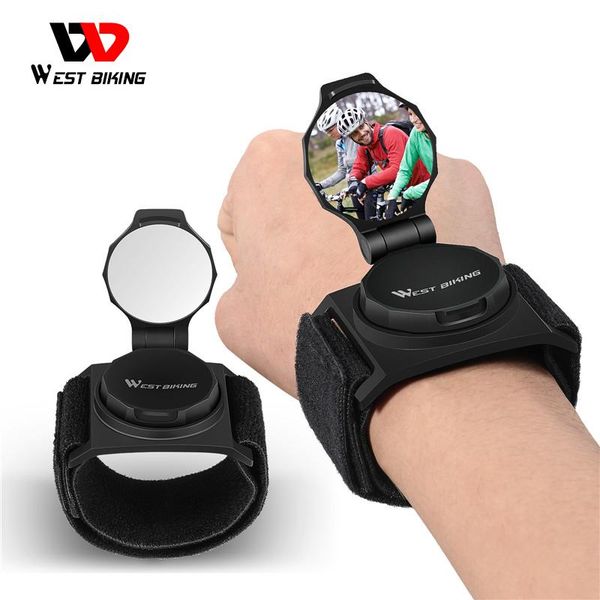 

bike groupsets west biking mirror wrist wear armband rear view mtb mountain road bicycle adjustable rotatable cycling accessories