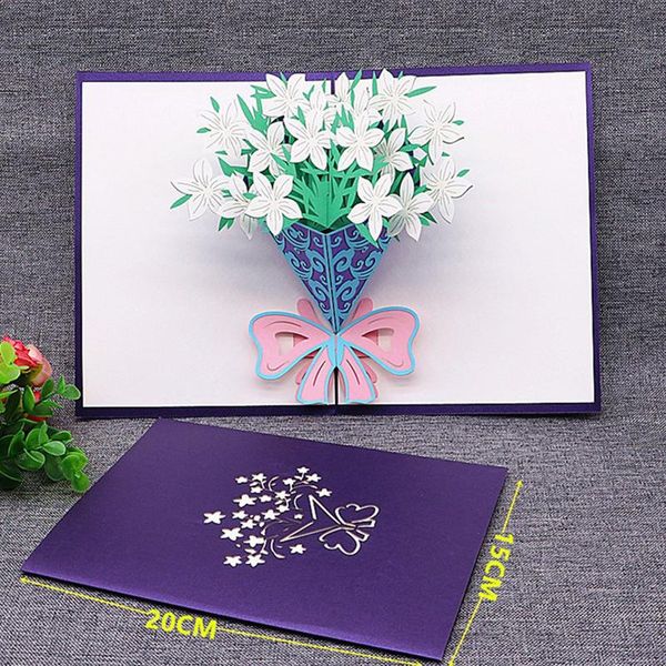 

exquisite bouquet 3d greeting card mother's day blessing gift thanksgiving wedding anniversary get well sympathy cards