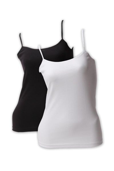 

camisoles & tanks women 2'li package rope strap singlet black white