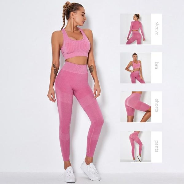 

piece gym outfits seamless yoga set women leggings workout sportswear clothing fitness sports suits tights track outfit