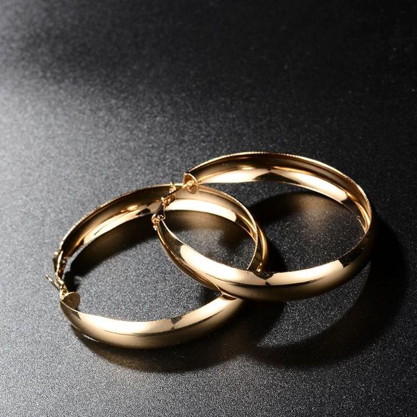 

hoop & huggie big statement metal smooth gold circle earrings for women creole wide mirro chandelier earring rings hoops birthday gift, Golden;silver