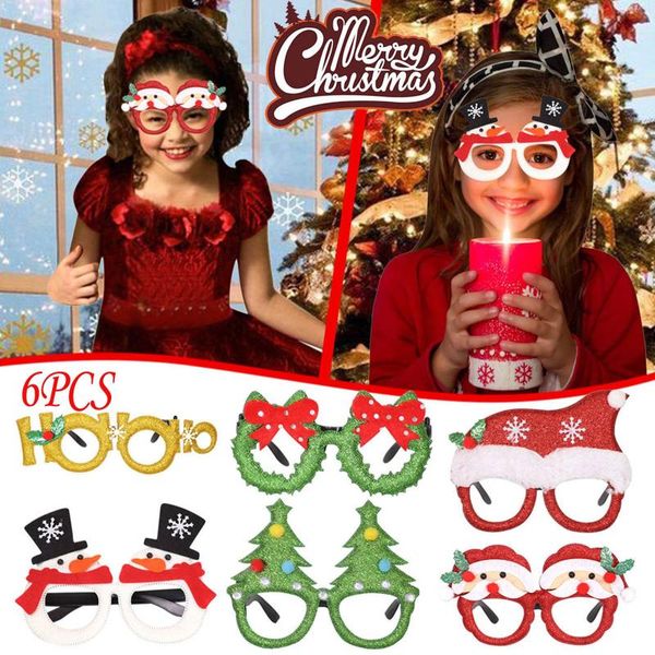 

party masks happy year decor 2021 merry christmas glasses santa snowman kids xmas gift props cosplay