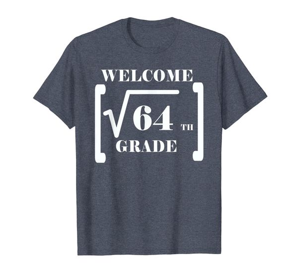 

8th grade square root 64 math teacher t-shirt back to school, White;black