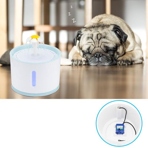 

dog apparel 2.4l automatic pet cat water fountain electric mute drinker feeder bowl drinking dispenser