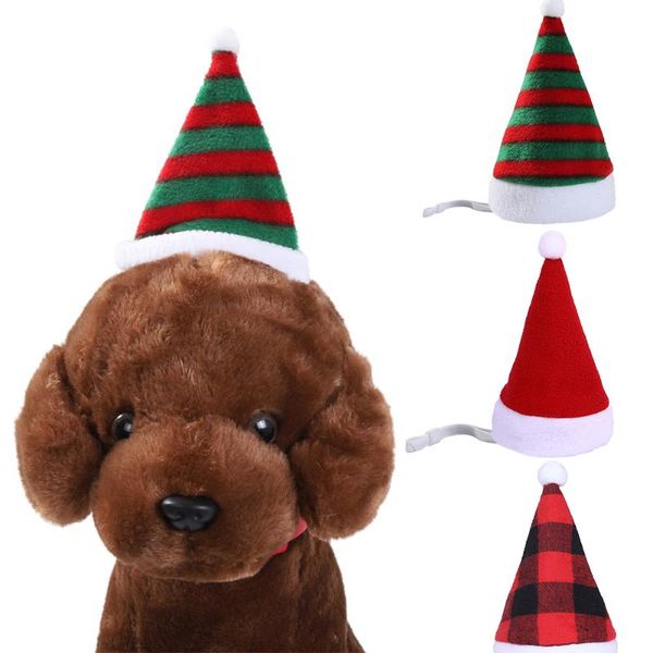 

dog apparel pet santa hat christmas cat winter warm plush cap xmas party decor funny cute mdj998
