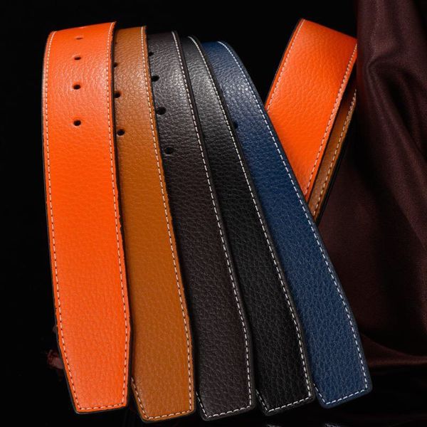 

2021 latest mens belt fashion men leather black business belts women big gold buckle womens classic casual ceinture with h+beautifull, Black;brown