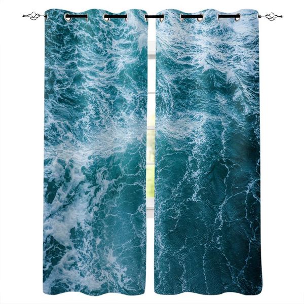 

curtain & drapes sea wave landscape windows curtains for living room bedroom decorative kitchen treatments