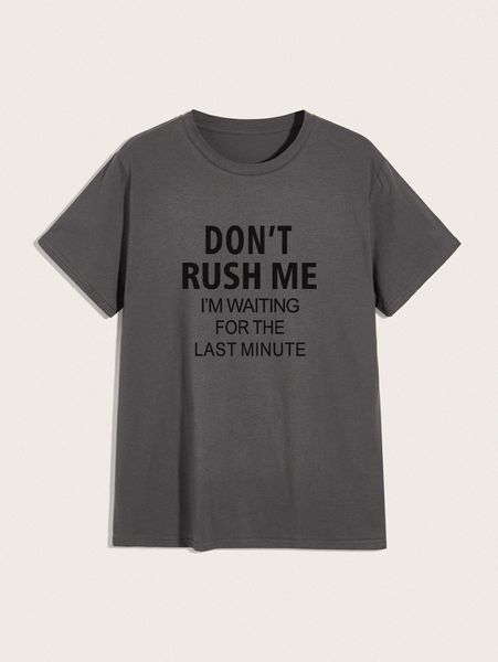 

men slogan graphic crew neck tee 29r7#, White;black