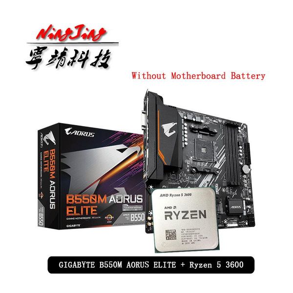 

motherboards amd ryzen 5 3600 r5 cpu + ga b550m aorus elite motherboard suit socket am4 all but without cooler