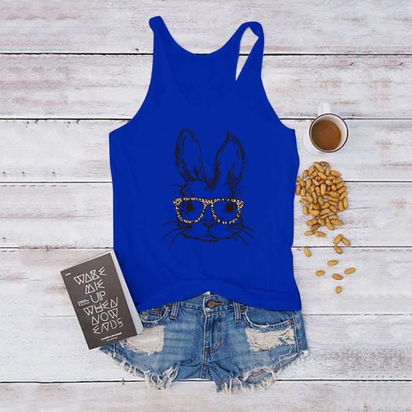 

ladies graphic plus size camiseta tirantes mujer leopard glasses frame printing tank women sleeveless cute vest women's tanks & c camis, White