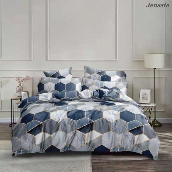 

bedding sets gradient flow gold geometric marble print set black yellow blue bed sheet single double  king nordic duvet cover
