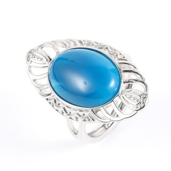

bohemia oval onyx turquoises crystal bead rings men women vintage wide silver plated adjustable ring boho natural stone jewelry cluster, Golden;silver