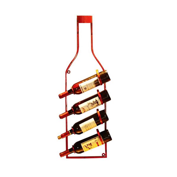 

tablewine racks european-style red rack wall hanging living room dining bar cabinet bottle holder metal