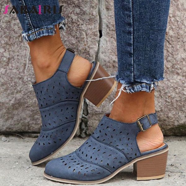 

retro female fashion classic sandals summer women back strap high heels solid handmade brand shoes woman, Black