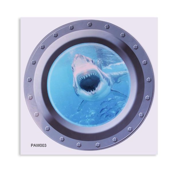 

wall stickers 43*43cm fish 3d counterfeit submarine window underwater world sticker home decor decals pvc wallpaper kids room w003