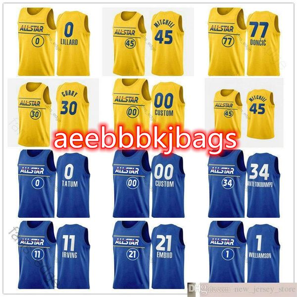 

2021 all-star basketball printed james devin harden booker donovan zion mitchell zach williamson lavine julius nikola randle vucevic jerseys, Black;red