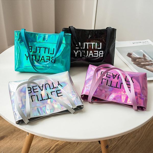 

korean purse coin multicolored shoulder printing cool bag foreign trade 2021 new product of laser version personality shopping portable lpbq