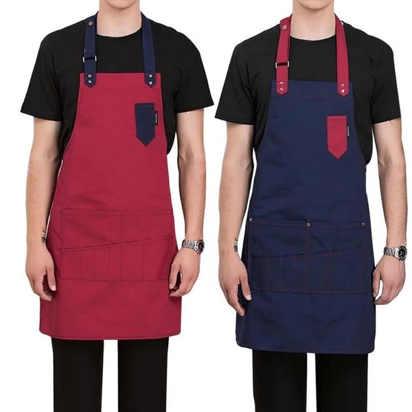 

durable anti-oil bib aprons housework kitchen cooking supply with pockets