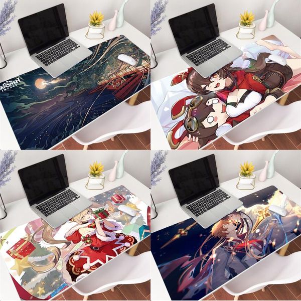 

mouse pads & wrist rests genshin impact design gaming pad locking edge non-slip size for 40*90cm 40*80cm