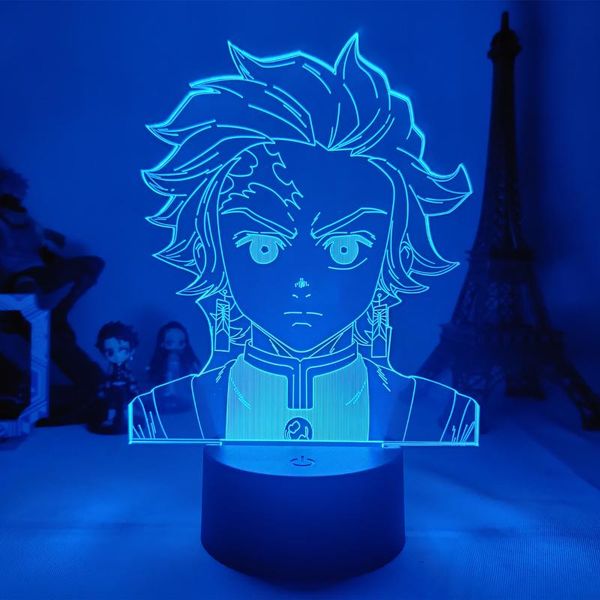 

night lights demon slayer anime kamado tanjirou figure 3d led light for birthday gift room table lamp child nightlight dropship