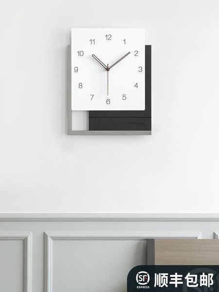 

square nordic large wall clock modern wood silent watch big luxury clocks home decor living room reloj de pared gift