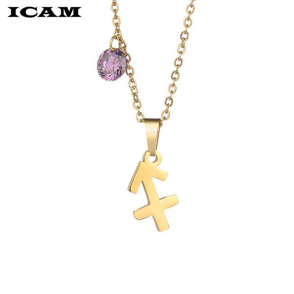 

pendant necklaces icam necklace galaxy constellation design 12 zodiac sign for women men crystal jewelry, Silver
