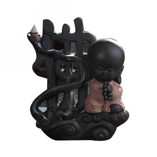 

fragrance lamps zen incense burner buddhist monk backflow smoke waterfall censer buddha home decoration furnace ornaments