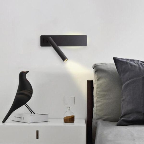 

wall lamps modern led lamp reading light for bedroom el headboard night book rotation bedside with 3w spot