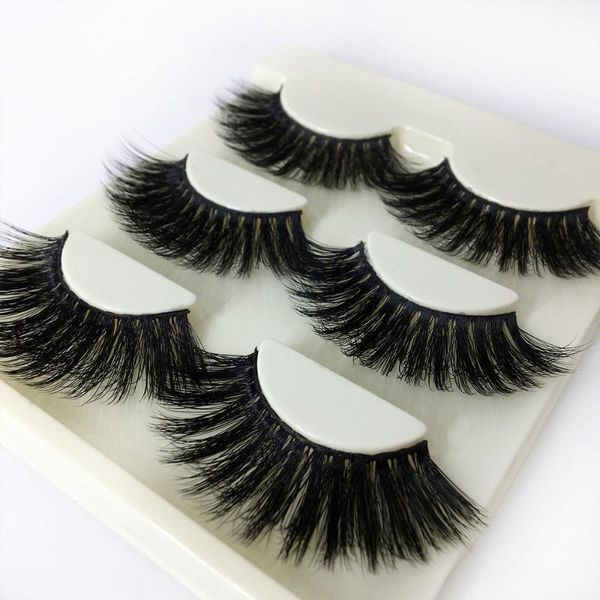

3pair false eyelashes crisscross natural fake lashes length 25mm makeup 3d mink extension eyelash beauty1