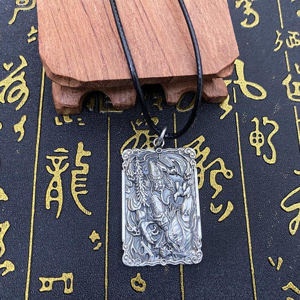 

pendant necklaces retro marcasite black and white impermanence domineering men's jewelry necklace hipster tag one generati, Silver