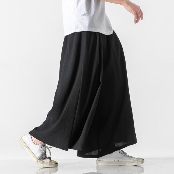 

summer straight pants men's wear china wind drop feeling wide leg casual ice hip hop, Black