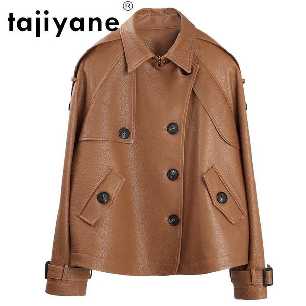 

women's leather & faux tajiyane 2021 women korean autumn clothes real sheepskin jackets woman genuine coats oversize mujer chaqueta tn2, Black