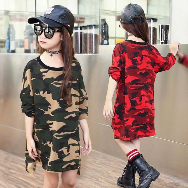 

girl's dresses baby girl dress 2021 summer autumn children long sleeve girls camouflage kids casual fashion princess xl700, Red;yellow