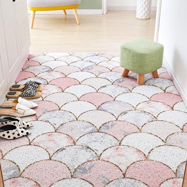

cushion/decorative pillow simple modern floor mat door anti-slip pvc silk loop foot ring can cut carpet