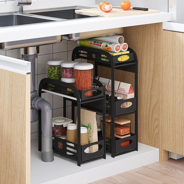 

hooks & rails kitchen organizer spice rack cuisine storage drawer for cabinet closet deskwall-mounted accessories
