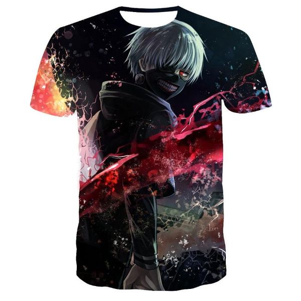 

men's t-shirts shirt 3d t-shirt tokyo ghoul female oversize casual with short sleeves anime clothing, White;black