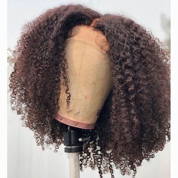 

kinky curly glueless 360 lace frontal human hair wigs with baby full for black women pre plucked natural hairline1, Black;brown