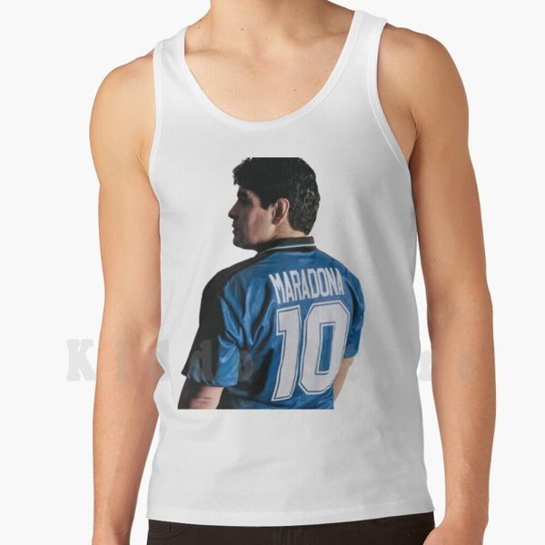 

men' tank maradona napoli vest 100% cotton diego muere argentina death morre, White;black