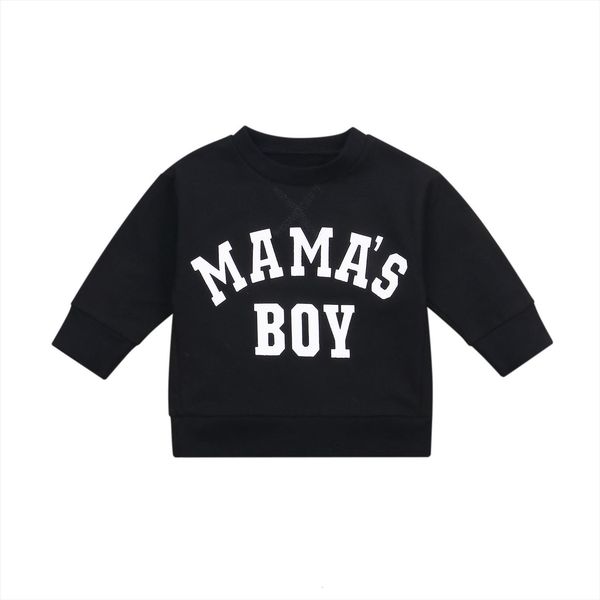 

loose babys sweatershirt long sleeve round neck lettering for autumn, Black