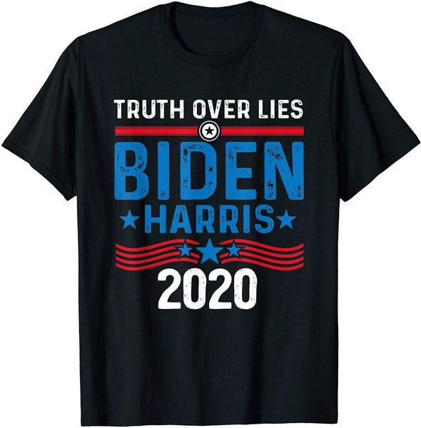 

truth over lies joe biden vice president harris t-shirt size s-5xl, White;black