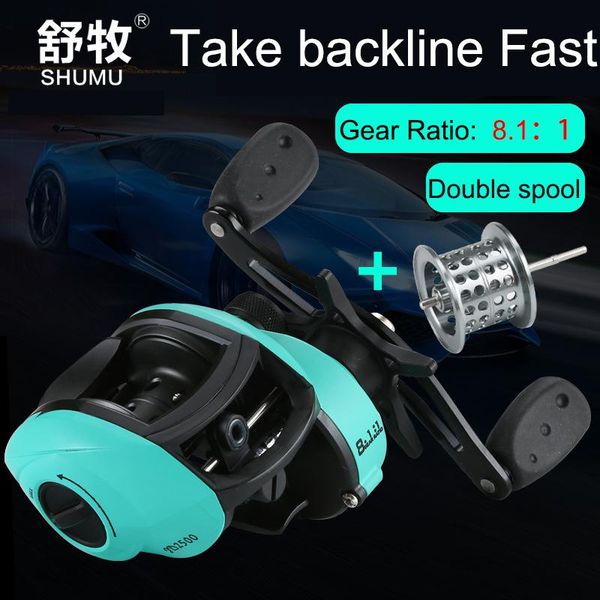 

baitcasting reel fishing double spools gear ratio8.1:1 right /left handl carp wheel tackle 8kg max drag reels