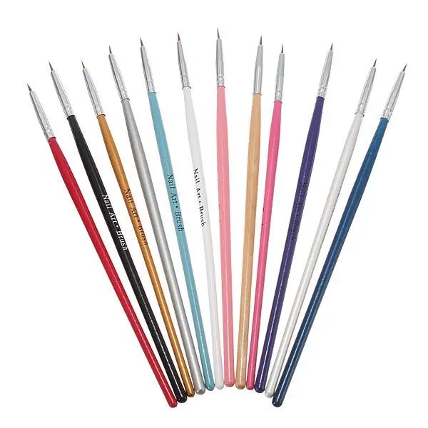 

12 pcs nail art design brush fine details tips drawing set, Yellow