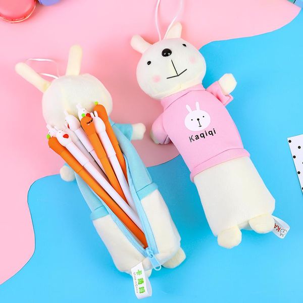 

pencil bags kawaii big case soft fabric quality school supplies stationery gift zipper box pencilcase bag