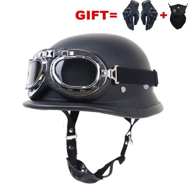 

motorcycle helmets helmet german leather vintage capacete de moto open face retro half scooter chopper cruiser biker pilot