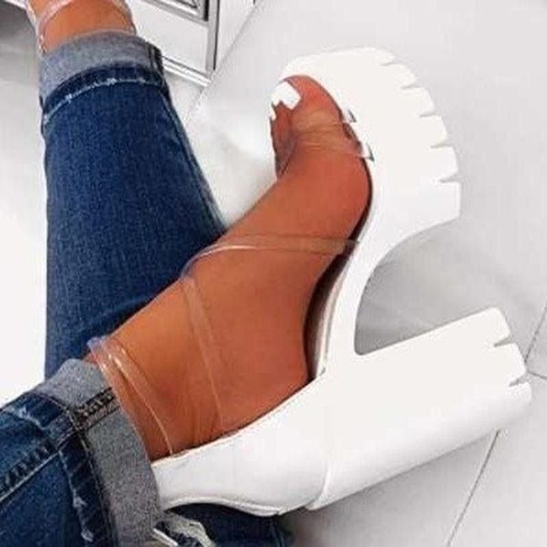

sandals summer women's party ladies high heel zipper female transparent pvc pumps wedding comfortable shoes, Black