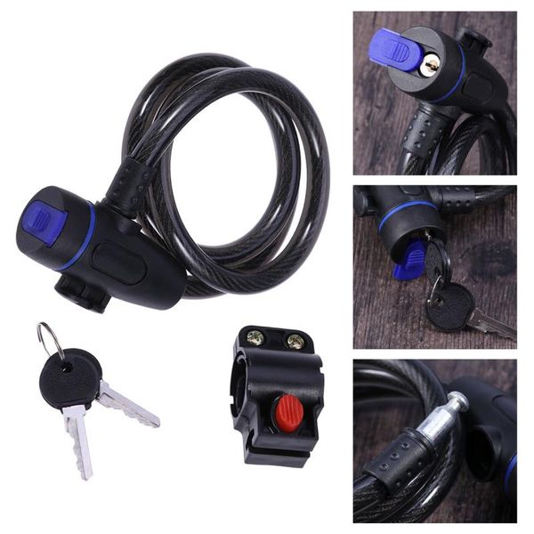 

bike locks colorful lock cable road cycling mountain padlock anti-theft chain lock(black)